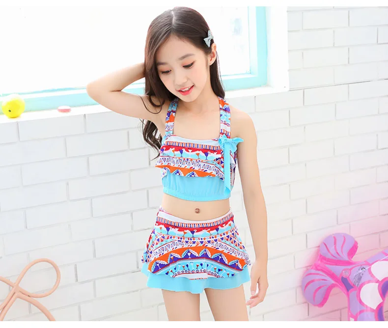 Милые классические купальные костюмы с шапочкой, купальная Одежда для ...