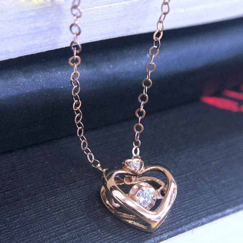 SA SILVERAGE 18K Rose Gold Heart 