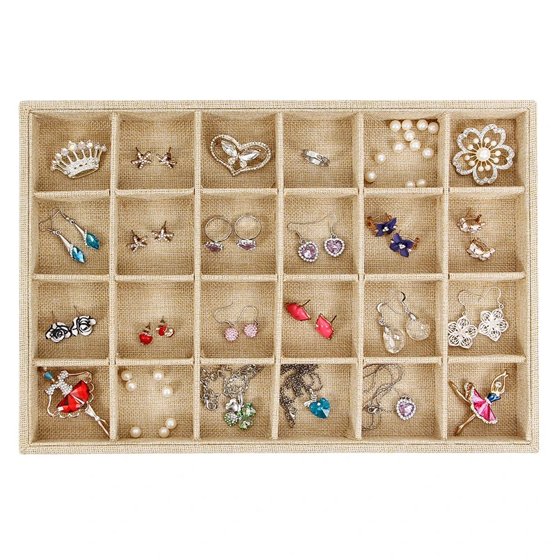 

Stackable 24 Grid Jewelry Tray Showcase Display Organizer