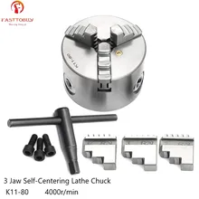 SAN OU – mandrin de tour à centrage automatique, 3 pouces, avec clé + vis + acier trempé, pour le perçage et la fraiseuse, 80mm