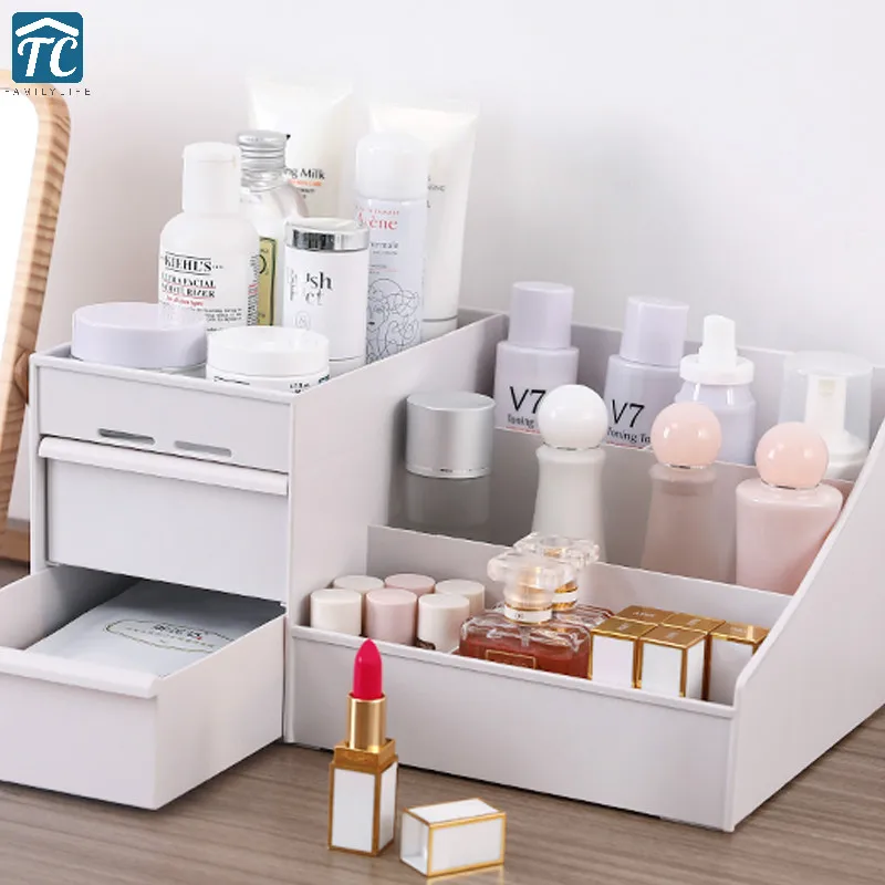 

Plastic Cosmetic Drawer Makeup Organizer Jewelry Case Makeup Storage Box Desktop Sundry Nail Casket Holder Home Storage