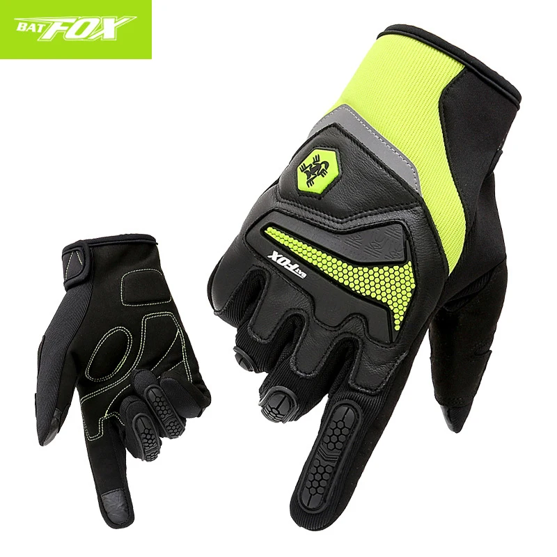 دراجة الدراجات قفاز الترويج ليكرا النسيج الخريف والشتاء دراجة نارية الرياضة ركوب طويلة الاصبع التزلج قفاز F558 الخفافيش الثعلب