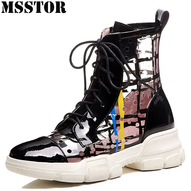 

MSSTOR Martin Boots Casual Shoes Woman Brand Summer Breathable Sport Shoes For Women Fashion Running Walking Ladies Sneakers