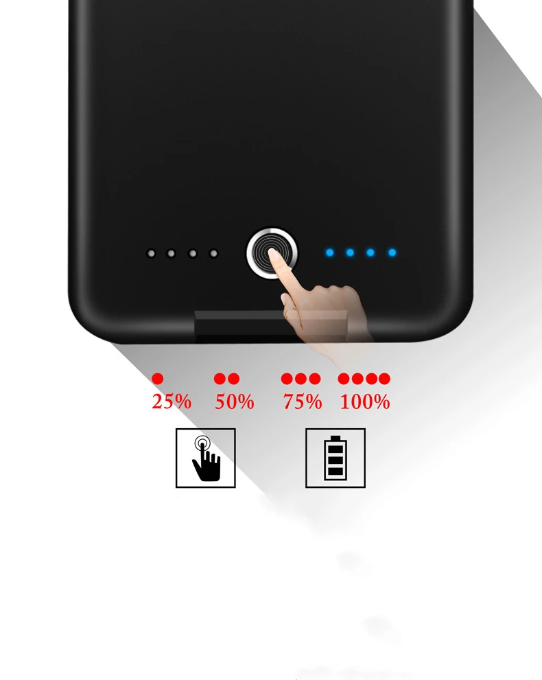 Чехол для батареи ультра тонкий для iPhone 6 7 8 6s Plus чехол для зарядного устройства зарядное устройство Внешний блок