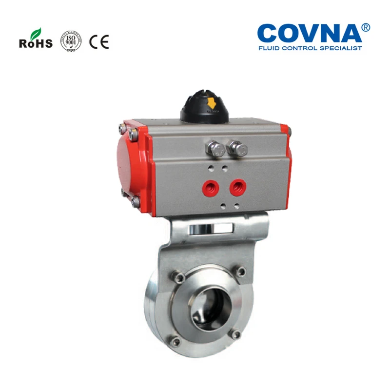 57 мм санитарно-пневматический клапан-бабочка с сварное соединение Еда Класс санитарный клапан двойного действия