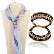 2017 Unisex Fashion Minimalist Scarf Buckle Pins And Brooches Retro Rhinestone Scarve Accessories Brooch Jewelry For