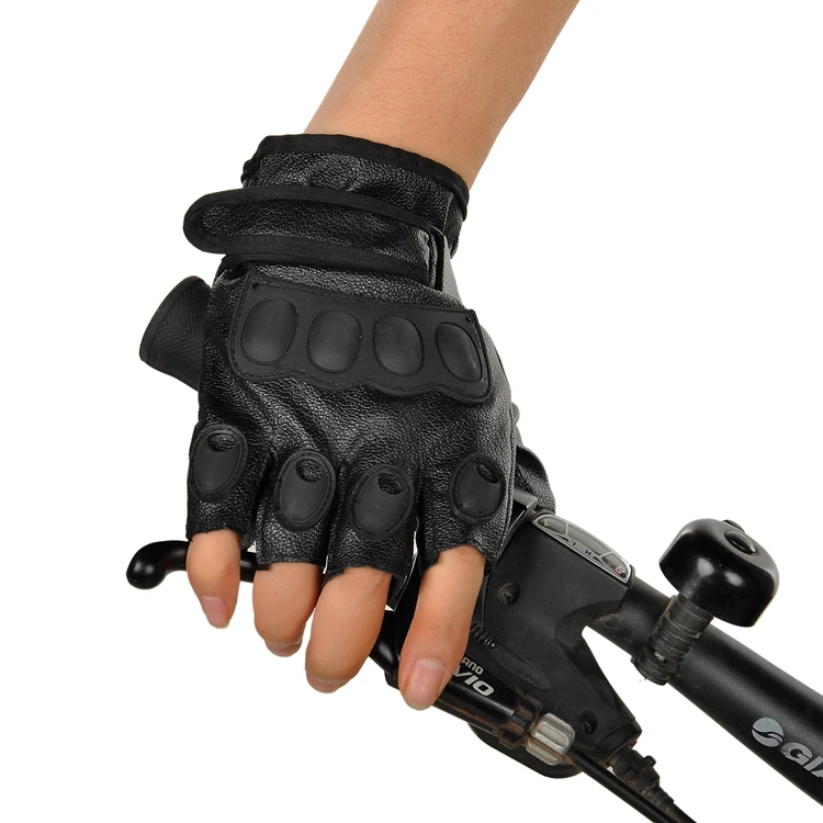 Wholesale leather men half gloves gloves PU slip mittens outdoor