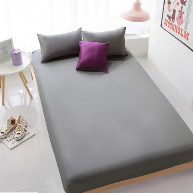 enipate grey bed sheet fitted sheet with round elastic plain bedding round fitted sheet