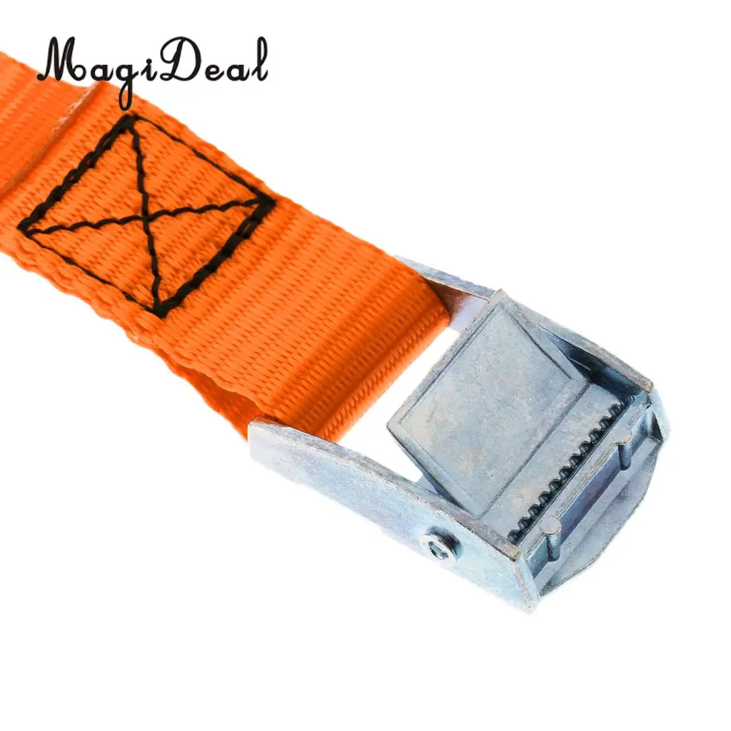 MagiDeal 2x Tie Down Straps with Cam Buckle Lashing Straps for Cargo Tie Down, Car Roof Rack, Luggage Kayak Carrier 2.5m Orange