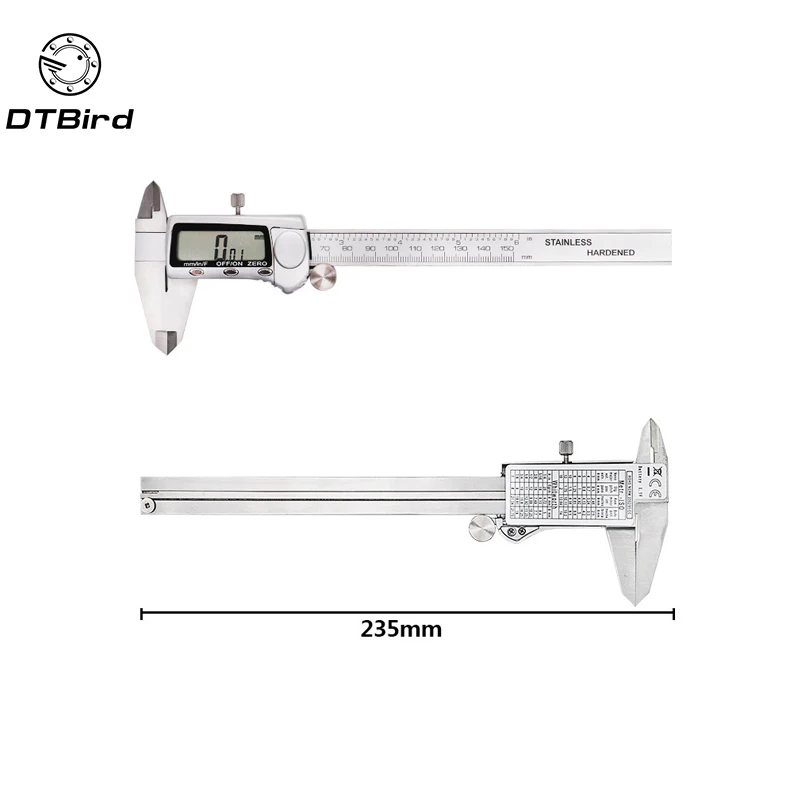 

Electronic Digital Caliper Inch Metric Fractions Conversion 0-8 Inch 150mm 200mm Stainless Steel Body Extra Large LCD Screen