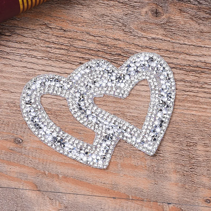 DIY Rhinestone Love Bow Patches Appliques For Clothes Heat Transfers Iron-on Hat Embroidery Decoration Stickers1 (10)