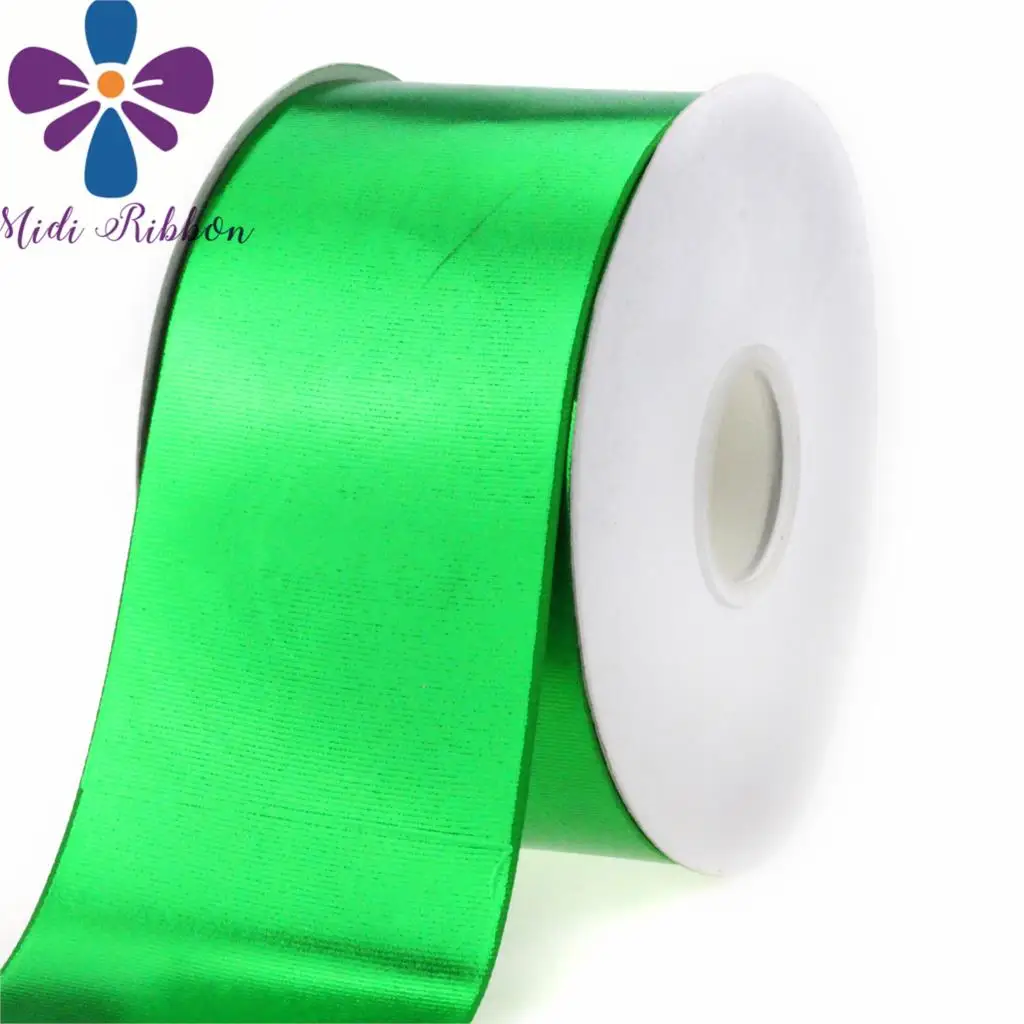 3 &quot75 мм зеркало голограмма зеленый сплошной цвет печатается Grosgrain ленты DIY