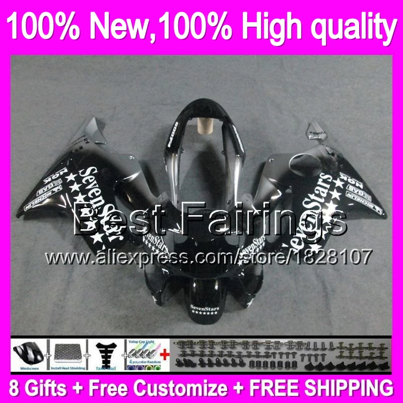 

FairingBlack For HONDA CBR600F4 99-00 +decals CBR 600F4 21B23 CBR600 F4 Sevenstars blk CBR 600 F4 99 00 1999 2000 +decal