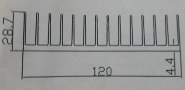Dissipador de Alumínio da Aleta do Radiador Alta Potência 120*30*200 mm - Imagem 2
