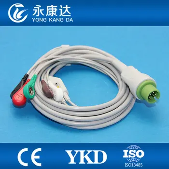

Compatible Mbelec ECG cable 5leads snap AHA 6pin
