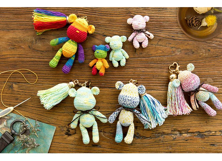 Ручной вязки жестокий медведь плюшевые игрушки животных брелок медведь с нарисованными куклами из мультфильмов медведь подарки ручной работы с презентабельным видом: плюшевый медведь игрушки для малышей, игрушка в виде животного