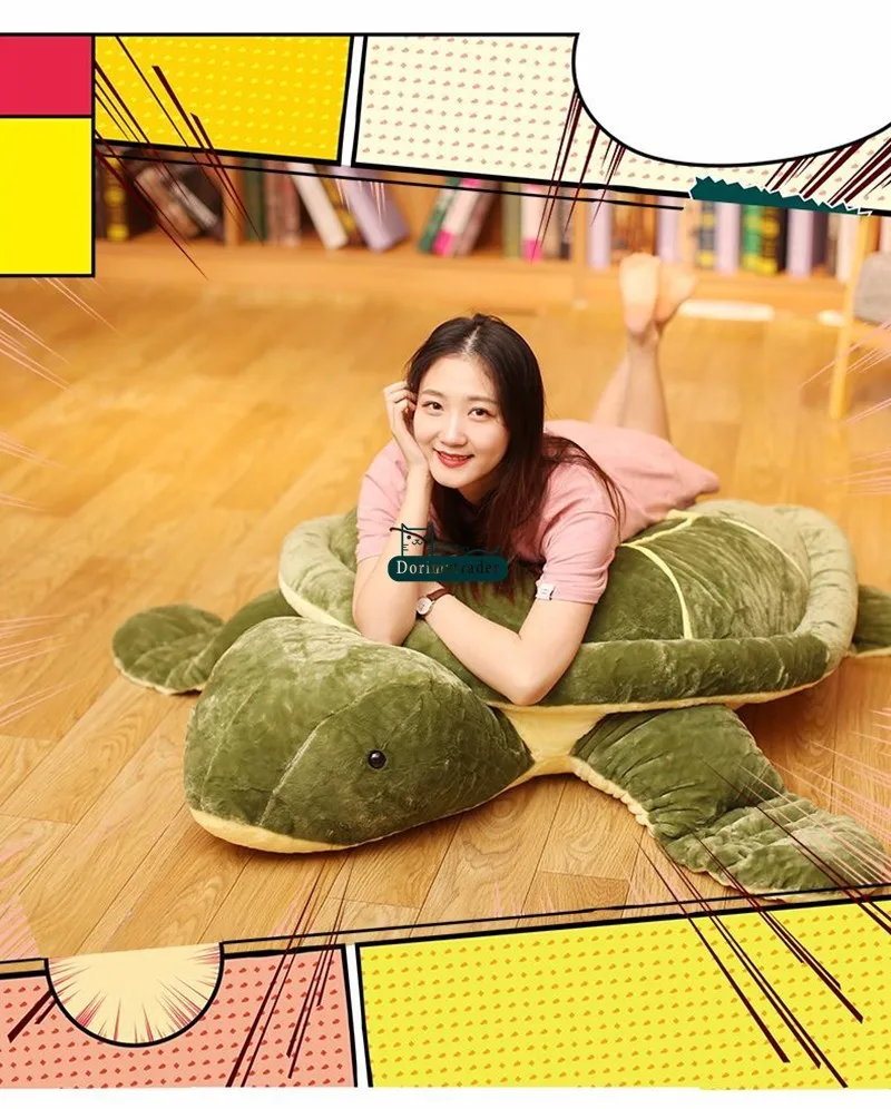 Dorimytrader large animal tortoise plush toy huge cartoon turtle pillow sofa tatami Xmas gift decoration DY61833 (8)