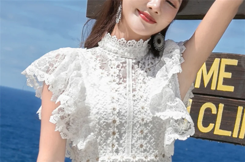 Женское винтажное кружевное платье Zomerjurk белое длинное с коротким рукавом и