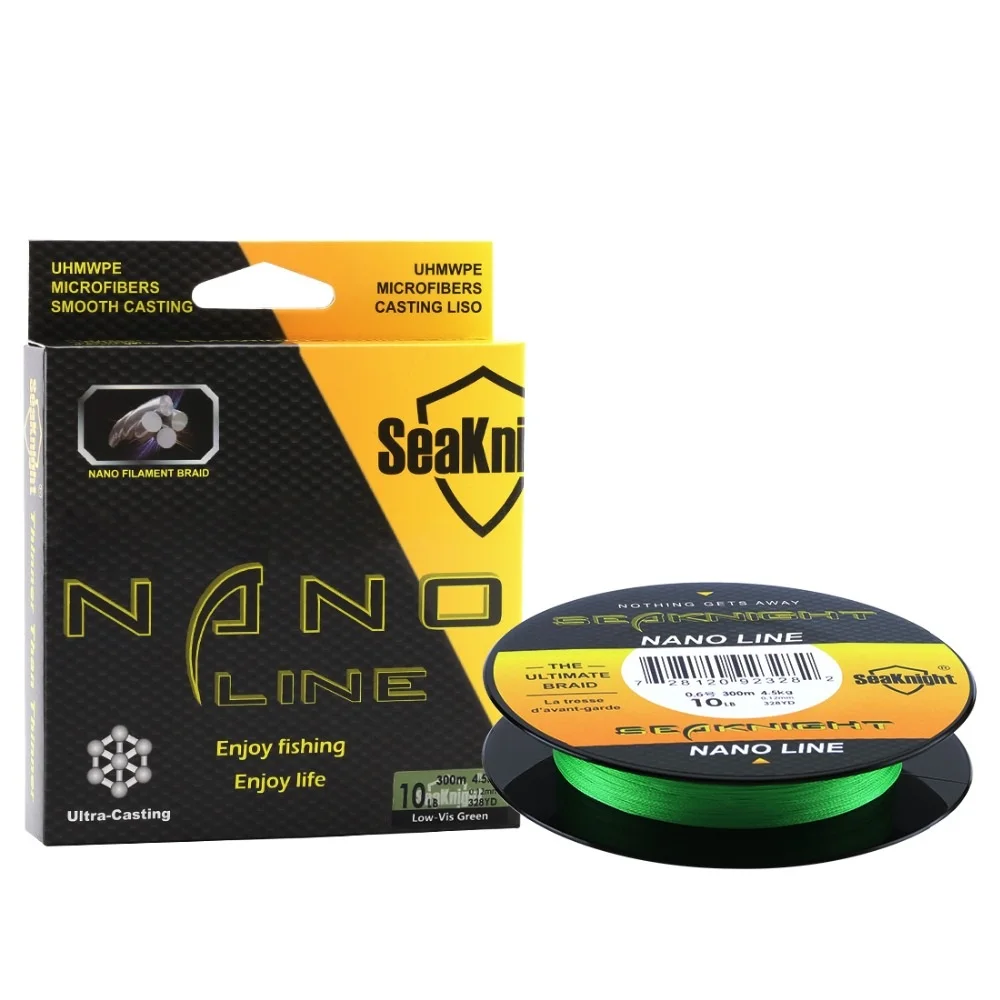 Леска плетеная рыболовная SeaKnight NANO 4 нити 300 м 330 ярдов 10lb 0 07 12 мм|Рыболовные лески| |