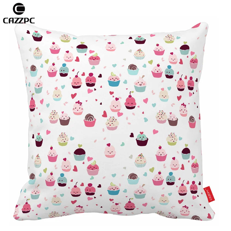 

Cute Love Cupcakes food Seamless Print Car Decorative Throw Pillowcase Pillow cases Cushion Covers Sofa Chair Home Decor