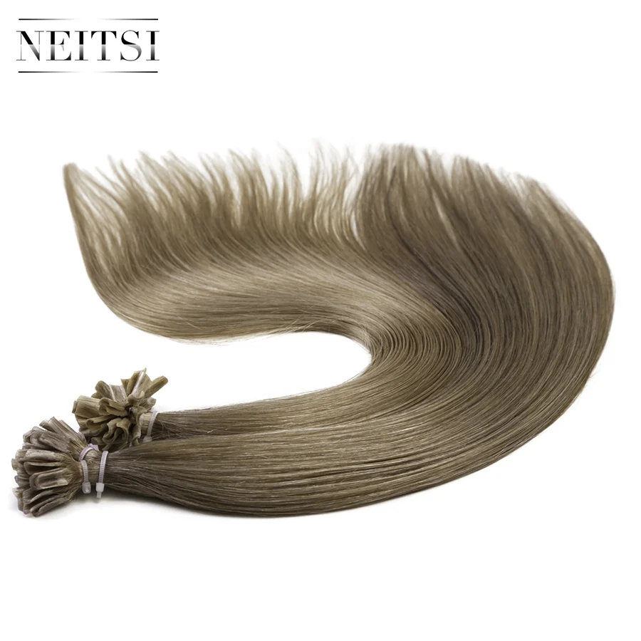 Neitsi искусственные волосы одинаковой направленности прямые человеческие волосы для наращивания ногтей u-кончик предварительно скрепленные волосы для наращивания 1" 20" 2" 1 г/локон кератиновые капсулы волосы - Цвет: 10A
