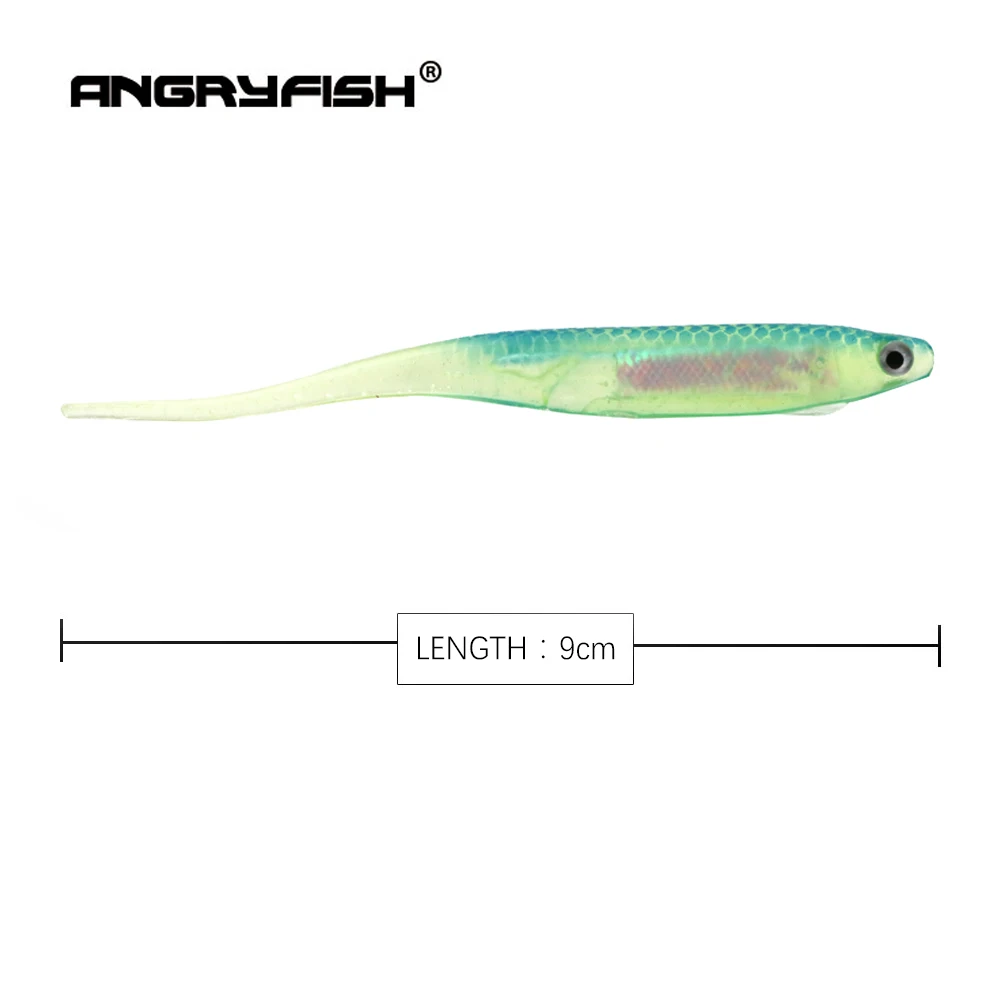 Angryfish 6 шт./лот 90 мм Мягкие рыболовные приманки для рыбалки червь приманка рыболовная приманка для рыбалки S007