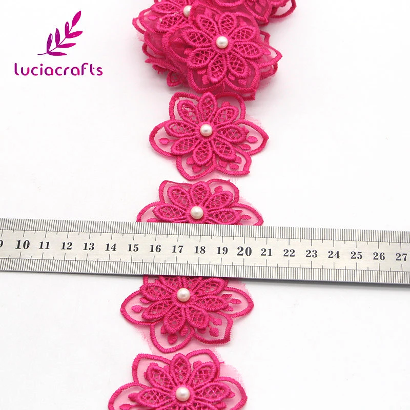 Lucia crafts, 1 год/партия, много вариантов, двойная вышивка, цветок с жемчугом, кружевные ленты, пошив одежды «сделай сам», аксессуары N0501