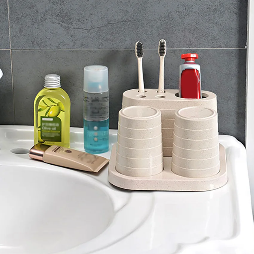 Новый Ванная комната костюм Зубная щётка держатель набор зубная паста для полоскания щетка кружка кемпинг инструмент с карандаш-консилер