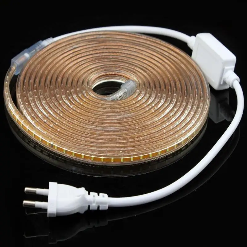 3014 SMD AC220V Светодиодная лента гибкий свет 60 светодиодов/м водонепроницаемая