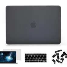 Жесткий Чехол для ноутбука+ прорезиненная крышка клавиатуры+ защита экрана+ Пылезащитная заглушка для Macbook Air Pro retina Touch Bar 11 12 13 15 дюймов