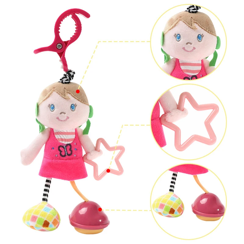 Игрушки для маленьких детей мягкие милые животные плюшевые игрушки Прорезыватель с звуками младенческой детская коляска кровать Кроватки Висячие музыкальные Подарочные игрушки