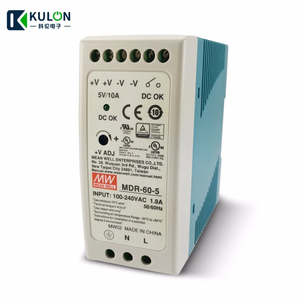 One Mean Well Mdr-60-5 5v 10a Power Supply for sale online 