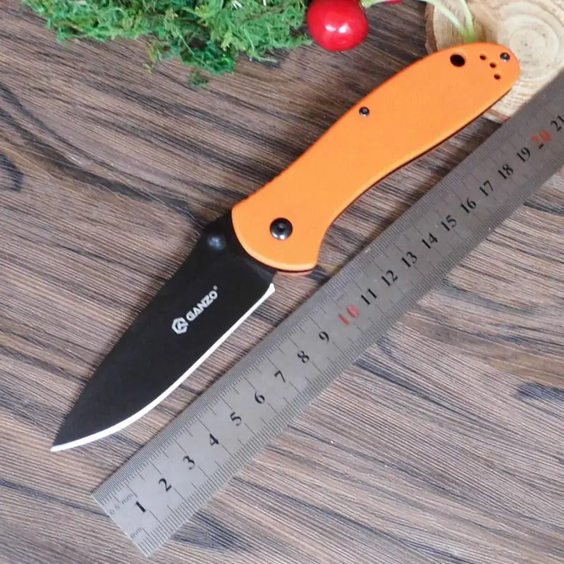 Жар-Ganzo G7393 440C лезвие G10 ручка складной нож для выживания, инструмент для кемпинга, карманный нож для охоты Тактический уличный инструмент EDC - Цвет: Оранжевый