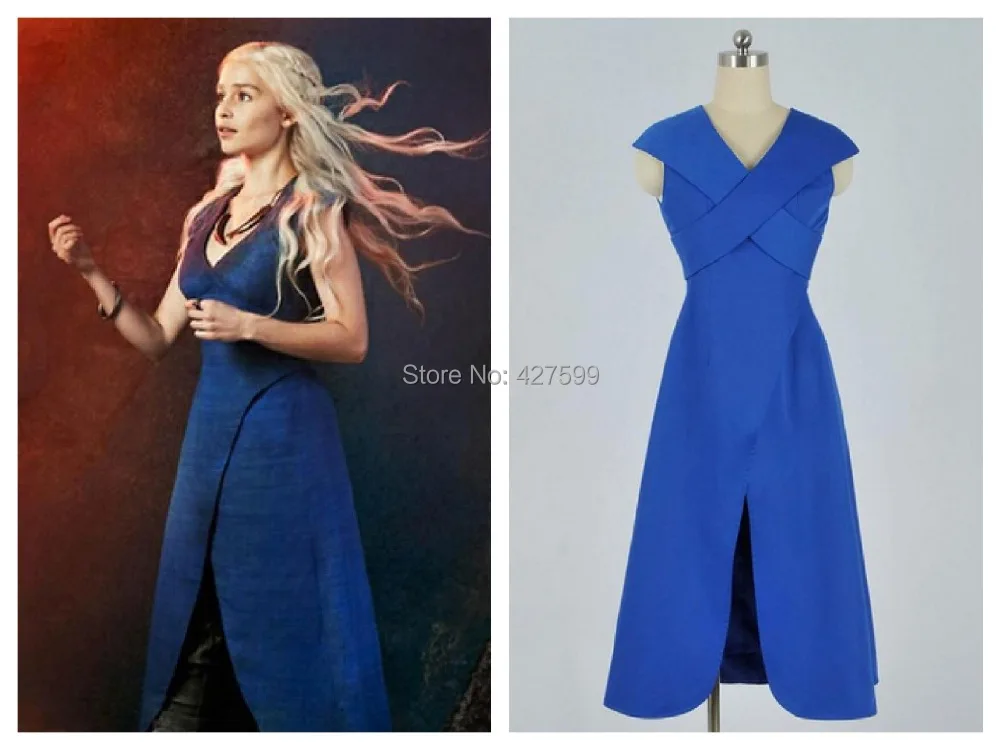 hot game of thrones daenerys targaryen khaleesi blue cosplay costume halloween costumes with free shipping - Blue Halloween Dress hot game of thrones daenerys targaryen khaleesi blue cosplay costume halloween costumes with free shipping - Blue Halloween Dress