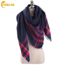 Za Brand Winter Scarf Women 2017 Tartan Plaid New Designer Unisex Acrylic Basic Shawl Wrap Female