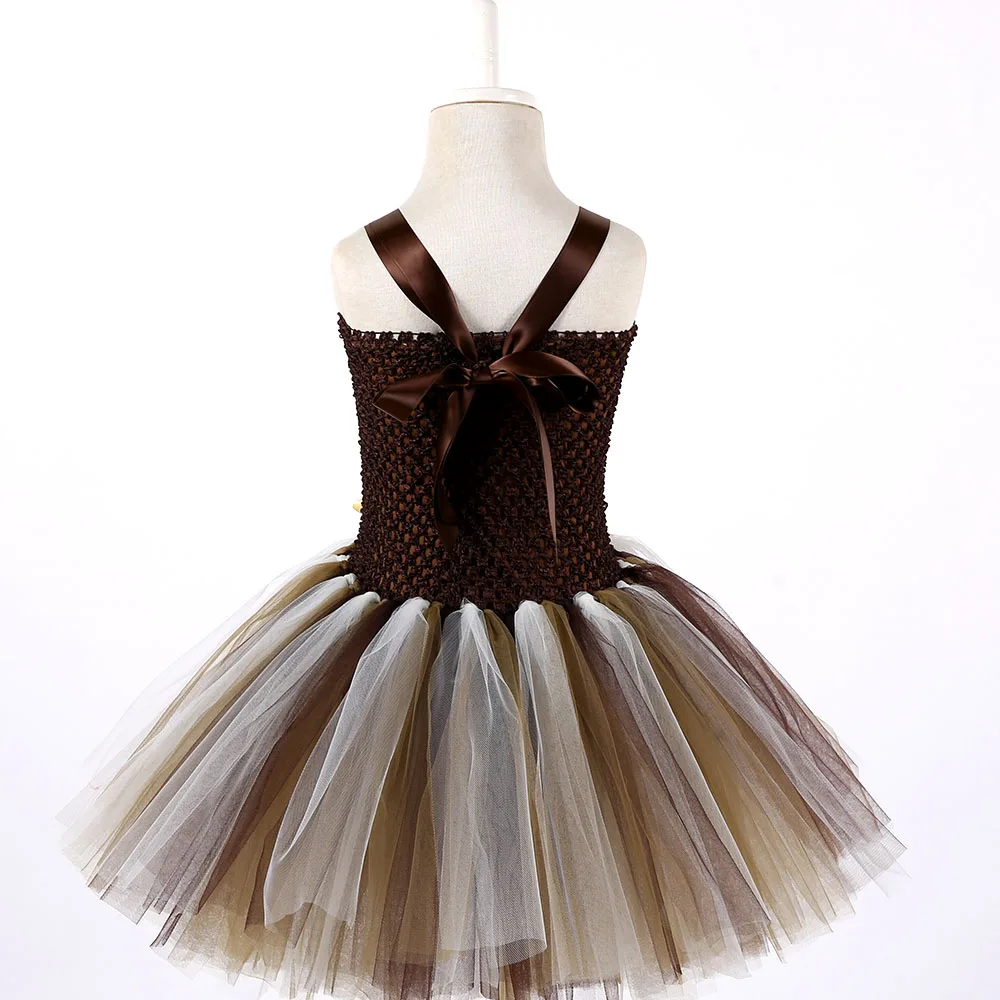 Cute Lion King Cartoon Animal Cosplay Tutu Dress Kids Christmas Party Dresses for Girls Knee Length Dress Set Baby Girl Clothes (13)