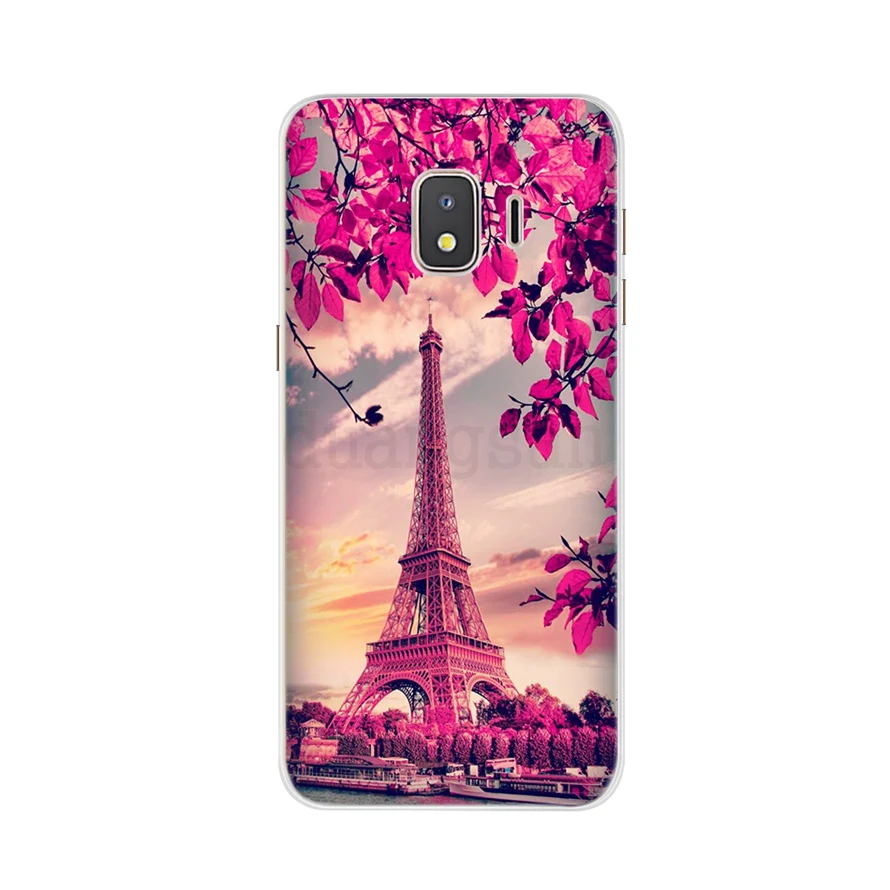 Крутой милый чехол для Samsung Galaxy j2 Core 2018 силиконовый мягкий с животными и цветами