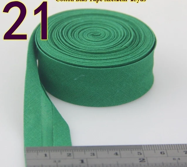 20 мм(3/") Ширина гладить один раз хлопок косой переплет/косой ленты для одежды одеяло ремесло DIY ручной работы - Цвет: 21