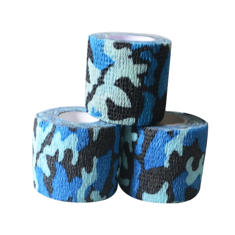 5 Rolls 5cm Length Self Adhesive Elastic Camo Bandage Paintball CS War Game Airsoft Hunting Shooting Camouflage Tape