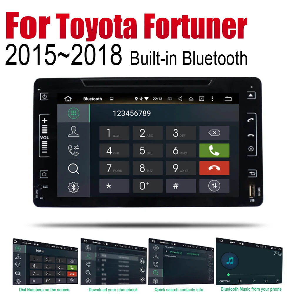 Top ZaiXi Android Car DVD GPS Navi for Toyota Fortuner 2015~2018 player Navigation WiFi Bluetooth Mulitmedia system audio stereo EQ 5