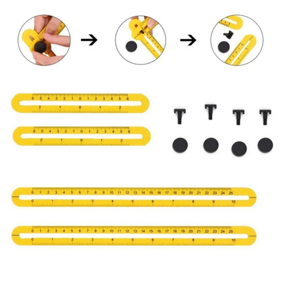 Чертежная линейка, Офисная многофункциональная многоугольная линейка для рисования, четыре угла деятельности, складные ножки, аппаратные измерительные инструменты