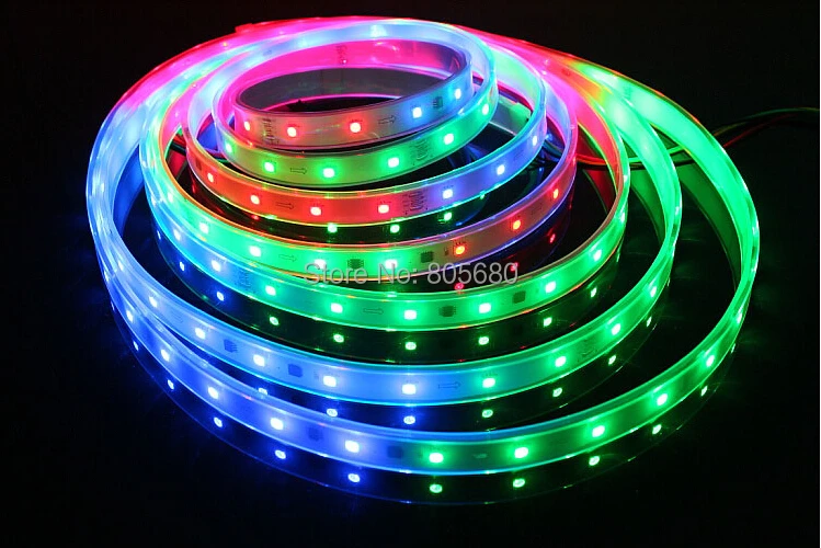 

Free Shipping 5050 SMD Rgb Digital strip lights addressable rgb led strip Programmable DC 12v 30pcs lpd6803 IC built-in 5050 Led