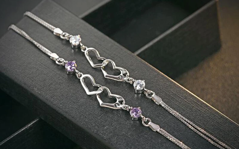 SL08 GEM Stone  DIAMOND SILVER BRACELET FOR WOMEN (60)