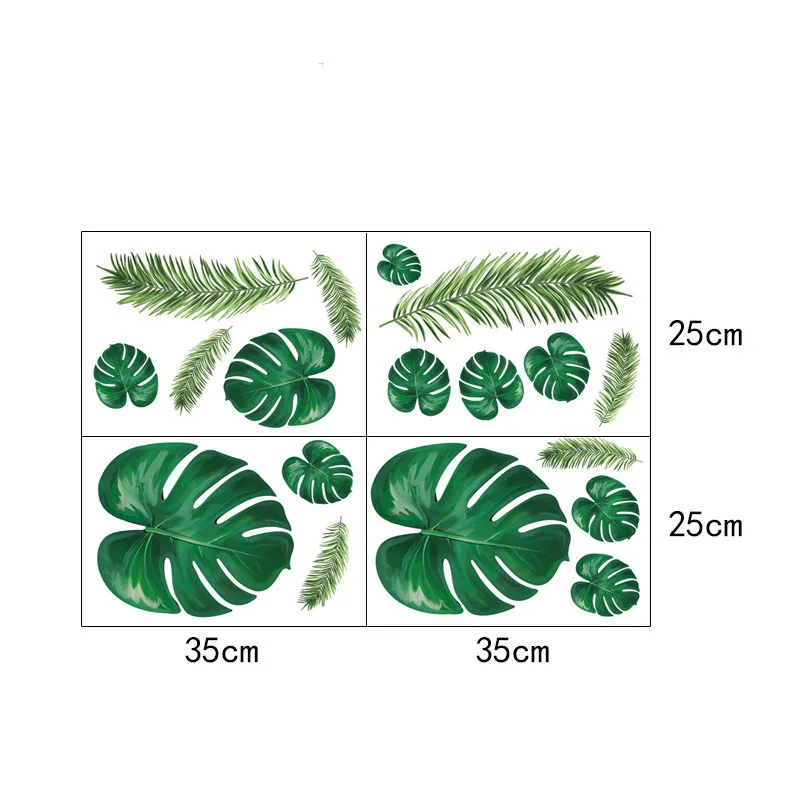 

2019 New Removable Green Leaf Wall Sticker Fridge Background Decor Plant Vinyl Mural Art DIY Bedroom Home Decal Home Decoration