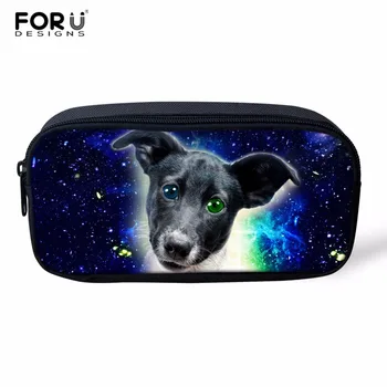 

FORUDESIGNS Galaxy Dog Cat Print Pencil Case Kid Pencil Box Student School Pencil Bag Women Make up Bag Cosmetic bag Custom