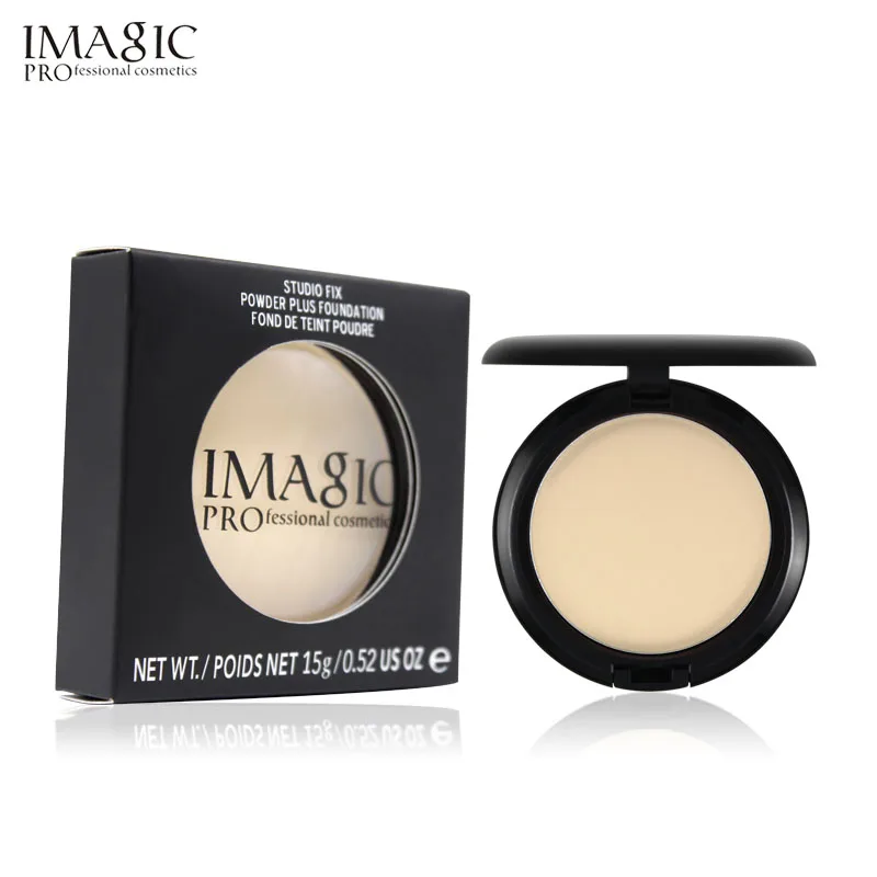

IMAGIC Face Powder Natural Make Up Foundations Oil-control Concealer Long-lasting Whitening Pressed Powder With Cosmetic Puff