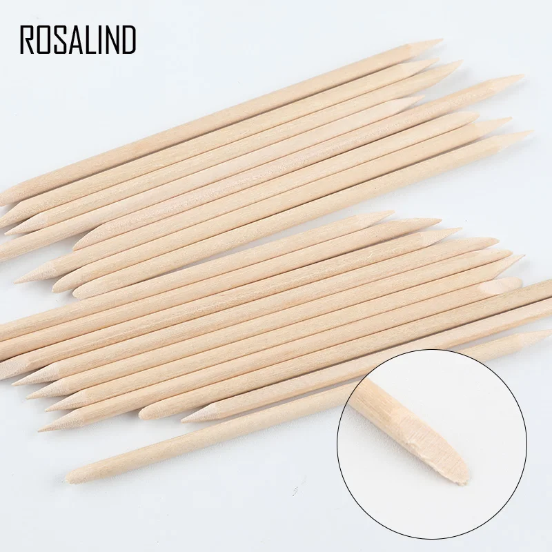ROSALIND Orange Sticks Wooden Cuticle Pusher 100PCS/Lot Set For
