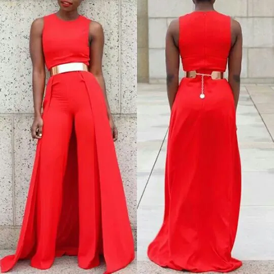 overlay embellished split neck black jumpsuit