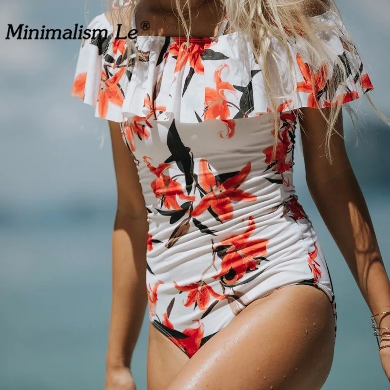 

Seazea 2018 New One Piece Swimwear Sexy Off Shoulder Bikinis Brazilian Femael Biquini Swimsuit Women Maillot Bathing Suits