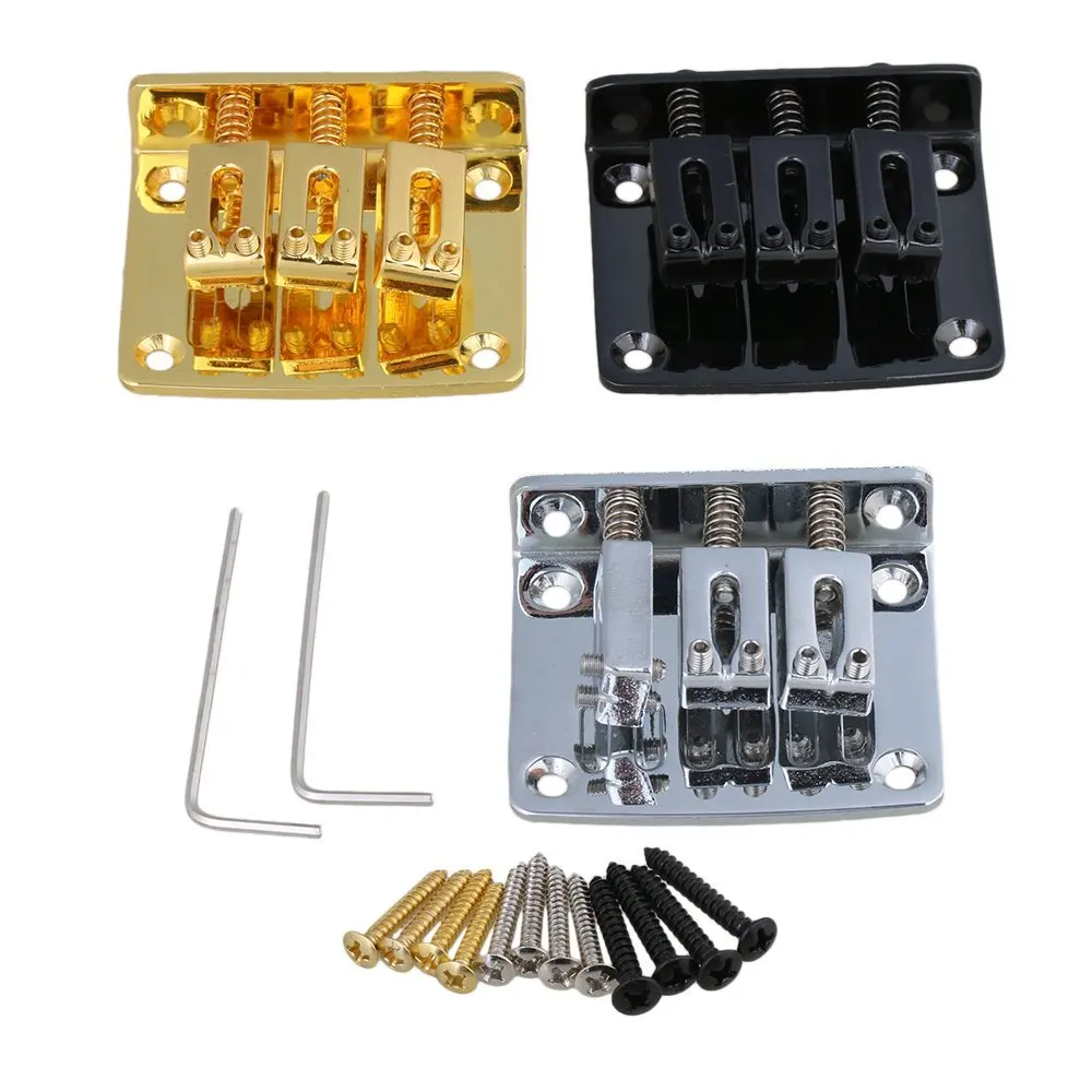

3 Colors Zinc Alloy Bridge Tailpiece for 3 String Cigar Box Electric Guitar